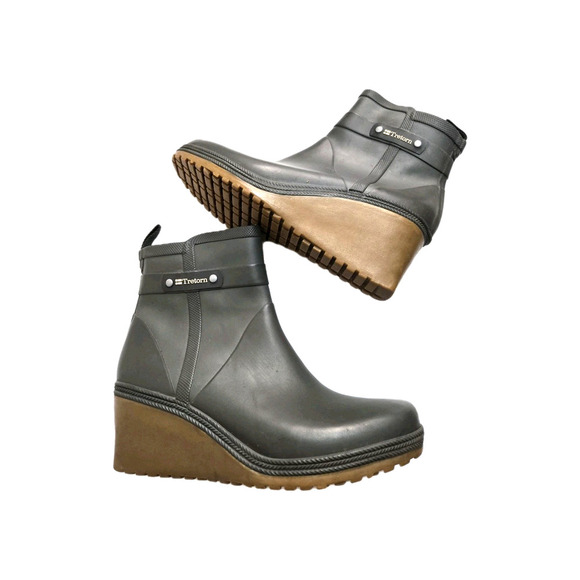 Tretorn Plask Mid Rain Boots Women's EU 37 US6.5 Waterproof Ankle Wedge Pull On - Picture 1 of 11